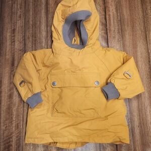 Mini A Ture‎ Copenhagen Yellow Hooded Anorak Jacket Zipper back Size 18m 86cm